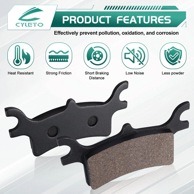 Cyleto Front and Rear Brake Pads for POLARIS SPORTSMAN 400 450 500 600 700 800 4x4 Scrambler 500 400 Magnum 330 500 Trail Blazer 250 330 Trail Boss 330 Xpedition 325 4X4 ATV 2000-2014 - Image 4